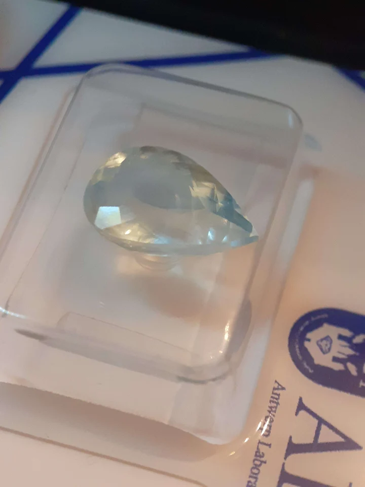 Natural Aquamarine · 3.23 ct · Pear · Mixed Cut · Heated