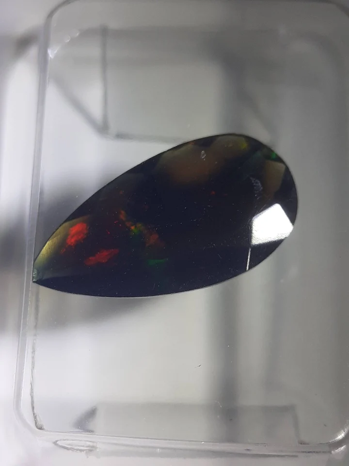 Natural Black Opal · 1.61 ct · Pear · Mixed Cut
