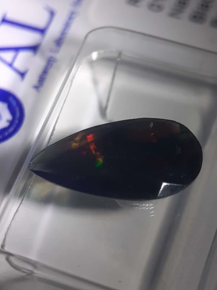 Natural Black Opal · 1.61 ct · Pear · Mixed Cut