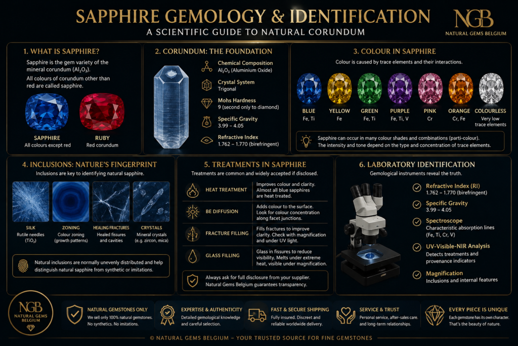 Sapphire gemology and identification of natural corundum