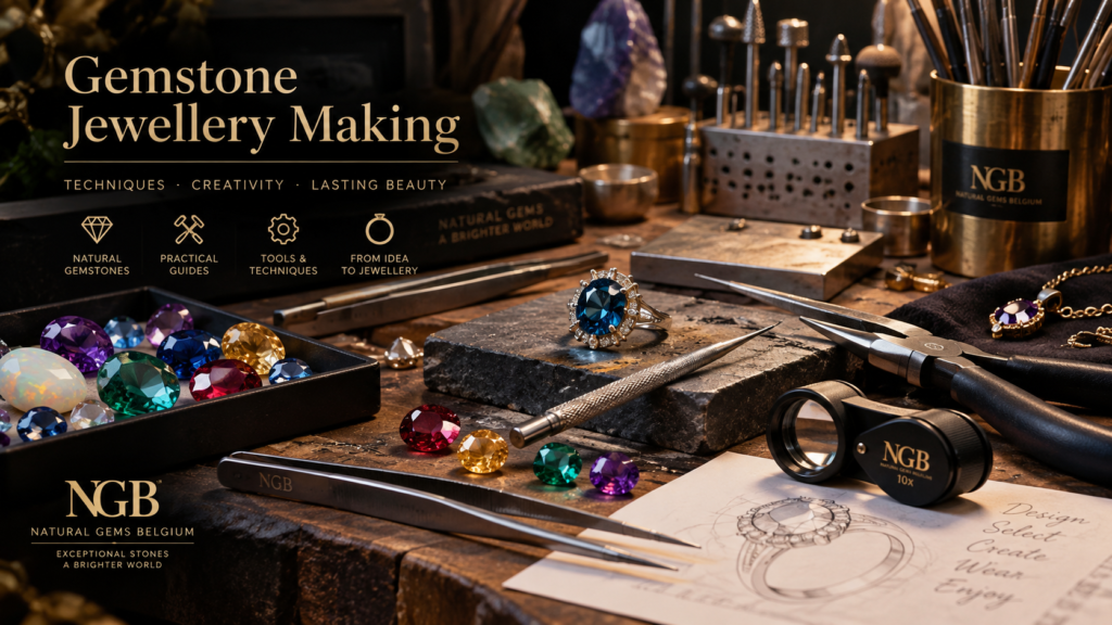 Gemstone jewellery making tools and natural gemstones